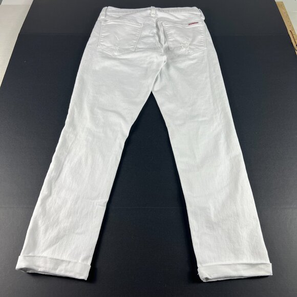 Hudson Jeans Women's 28x26* Natalie Mid Rise Slim Boyfriend White Denim Tag 25 - Picture 10 of 16
